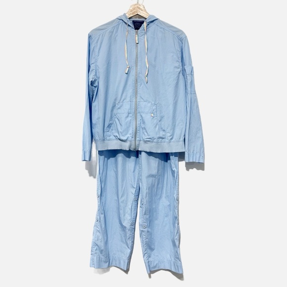 Catalina Pants - Catalina Light Blue Hooded Jacket and Pants Set Women's 100% Cotton Size M 8/10